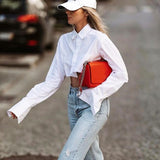 2025 Summer New Cotton Short-Sleeved Design Small White Shirt Temperament Shirt Women's Clothing 68HZ
