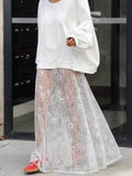Sexy Lace Jiti Perspective Skirt 2025 Autumn And Winter Fashion New Women's Dress 68HZ