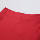 Red High-Waisted Fish Tail And Ankle Skirt Soft And Mtooth Color Butt Mid-Dress 2025 New Autumn Fashion 68HZ