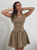 Summer New Fashion Sleeveless Vest Top Dress Two Sets Of Pure Cotton Ikaqi Women's Set 68HZ