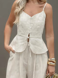 Autumn 2025 New Casual Cotton Set Femininity High-Waist Broad Leg Trousers Design With Commuting Two Sets 68HZ