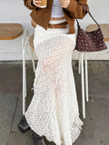2025 Temperament Micro-Permeable Lace Loose Fashion Commuting And Ankle Skirt Summer Burst Apricot Skirt 68HZ