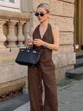 New Pure Cotton Comfortable Vest Trouser Trousers Commuting Set Spring And Summer Fashion Temperament Two-Set Women 68HZ