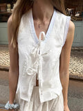 Light Apricot Pure Cotton Side With Sleeveless Vest 2025 Spring And Summer Fashion New Top Lady 68HZ