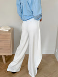 White Splicing Wind Commuting Wide-Waisted Slacks 2025 Autumn Fashion New Women's Trousers 68HZ