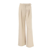 Spring And Summer Leisure Cassings With Loose High-Waist Broad-Footed Trousers Retro Fashion Pocket Suit Trousers Women 68HZ