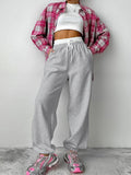 Ins Fashion Lumbar Thromic Tying With Low-Waisted Sweatpants 2025 Autumn And Winter New Trousers 68HZ