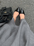 Autumn High-End Gray Commute Wearing Leisure High Waist Repair 100 Folds A Swing Skirt Fashion Skirt 68HZ