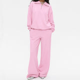 Autumn New Collar High-Waisted Trousers Loose-Fitting Suit 2025 Sports Two Sets Of Women 68HZ