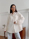 Casual Apricot-Coled Long-Sleeved Loose Pocket Top Summer Simple Commuter Jafuse Shirt Woman 68HZ