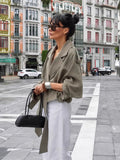 High-End French Large-Turn-Over Tie With Windcoat 2025 Commuting Women's Autumn Fashion Temperament Coat 68HZ