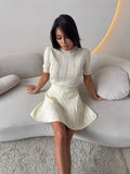 Oceanish Age-Dept Temperament Slim Skinny Jersey Set Women Summer Short-Sleeved High-Waisted Skirt Two Sets Of Women 68HZ