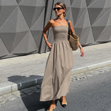 2025 Summer Sleeveless Shoulder Languid Temperament Casual Simple Dress New Fashion Dress 68HZ