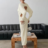 Design With A Sense Of The Back Hollow Dress Autumn Round Collar Long Sleeves Gentle Simple Fashion Hip Dress 68HZ