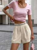 2025 Spring And Summer New Kaqi A Word Loose Suit Commuting Shorts Women's Fashion Trousers 68HZ