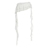 2025 Women's Summer New Solid Street Fashion High-Waist Leisure Irregular Ribbon 68HZ
