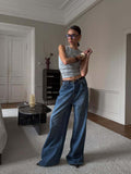 Spice Girls Small Design Retro Broad-Legged Jeans Women Four Seasons Loose Straight High-Rise Thin Trousers 68HZ