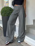 Qaqi Fashion Commuting High-Waist Loose-Hanging Feeling Drag Trousers Women 2025 Summer New 68HZ