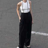 2025 New Black Drag Panties Loose High-Waist Hanging Trousers Women's Broad Leg Pants Commute Suit Trousers Autumn And Winter 68HZ