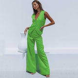 2025 Summer New Fashion Casual Women's V-Neck Vest Vest Trousers Two Sets Of Cotton Sets 68HZ
