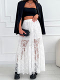 Sexy Perspective Lace A Commuting Style Dress 2025 Spring And Summer Fashion New Long Dress 68HZ