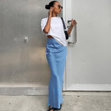 Spring 2025 Women's Imitation Acetate-Colored Black Dress Women's French Commuting Faesce Color Skirt 68HZ