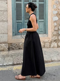 2025 French Round Collar Sleeveless Cover Splicing In-Set Dress Autumn New Long Dress Women's Dress 68HZ