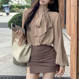Korean Version Of Chic Spring And Autumn French Retro Temperament To Reduce The Age Of Sexy Sling Dress + Shirt Coat Two Sets Of Women 68HZ