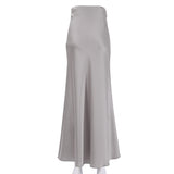 Autumn 2025 New High-Rise Skirt Silky Short-Slip Skirt Summer Fishtail Skirt Ice Silk Purple 68HZ
