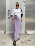 Spring 2025 Women's Imitation Acetate-Colored Black Dress Women's French Commuting Faesce Color Skirt 68HZ