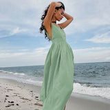 French Kaqi Cotton Canperable Sling High-Waisted Dress 2025 New Holiday Dress 68HZ