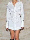 New Collar Temperament Shirt Dress 2025 Autumn And Winter Fashion A Short Dress Woman 68HZ