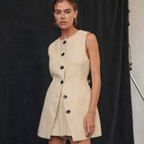 2025 Fashion Commute Simple Ragged Sleeveless T-Shirt Shorts Set Summer New Comfort Temperament Women's Dress 68HZ