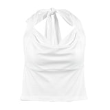 Knitted Casual Hottie Temperament Hanging Neck Small Vest Fashion Summer Sexy Umbilly Repair Body Short Top 68HZ