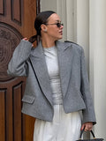 Autumn And Winter Pure Color Hair Suit Women's High-Grade Temperament Fashion Big Collar Casual Style Short Coat 68HZ