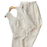 2026 Summer New Korean Fashion Design Temperament Suit Vest + Broad Leg Pants Two-Piece Set In Fashion 68HZ