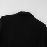 Black Small Suit Jacket 2025 Autumn And Winter New Design Lace Splicing Commuting Women's Long-Sleeved Top 68HZ