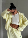 Simple 2025 Autumn New Lazy Hooded Women's Niche Coat Straight Trousers Two Sets 68HZ