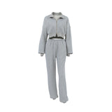 2025 Autumn Fashion Long Sleeve Plus Velvet Tight Trousers Set Simple Style Sports Set 68HZ