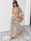 Ki-Color Autumn And Winter New Bat Sleeve Dress 2025 Fashion Sunscreen Hooded Dress Woman 68HZ