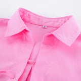 In The Fall Of 2025, The New Women's Wear Collar Shirt Wears A Rope With A Design Feeling Long-Sleeved Shirt Pink 68HZ