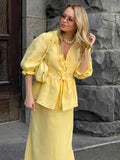 2025 New Summer Women's Suit Fashion Casual V-Neck Wrinkles With A Foam Sleeve Half-Dress 68HZ
