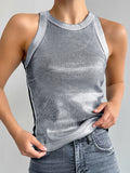 Fashion Knitting Pits Summer Bribs With Rounded Slings Small Vest Sexy Hollow Short Solid Color Top Woman 68HZ