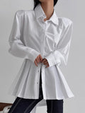 2025 New Temperament Commuter Cotton Shirt Long-Sleeved Tidly Tidling Design Blouse 68HZ