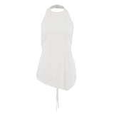 New Sexy Bare Back Hanging Neck With Sleeveless Vest Tops Fashion Pure Color Simple Women's Clothing 68HZ