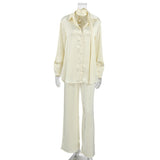 Long-Sleeved Suit Female Ribbon Ornament Languid Texture 2026 Spring Shirt Trousers Two Sets 68HZ