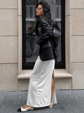 French White Body Repair Bag With A Forked Knitted Dress In The 2025 Spring And Summer New Long Dress Woman 68HZ