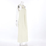Colorless Sleeveless Hanging Neck Beach Casual Dress 2025 Autumn Fashion Simple New And Ankle Dress Woman 68HZ