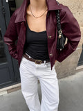 2025 New Collar Pu Leather Coat Women's Autumn And Winter Short Loose Retro Locomotive Top 68HZ