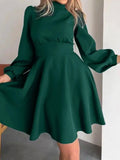 French Spring Red Collar Bubble Sleeve Dress 2025 Wildberries Hot New Fashion 68HZ